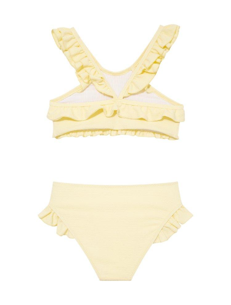 Effy Yellow Ruffle Strap and Trim Kids Bikini Set | Moeva | Bikini Set | Each week unveils new pieces—luxury swimwear, fluid resort silhouettes, and elevated summer-to-evening essentials designed to carry you from coastal escapes to city nights.