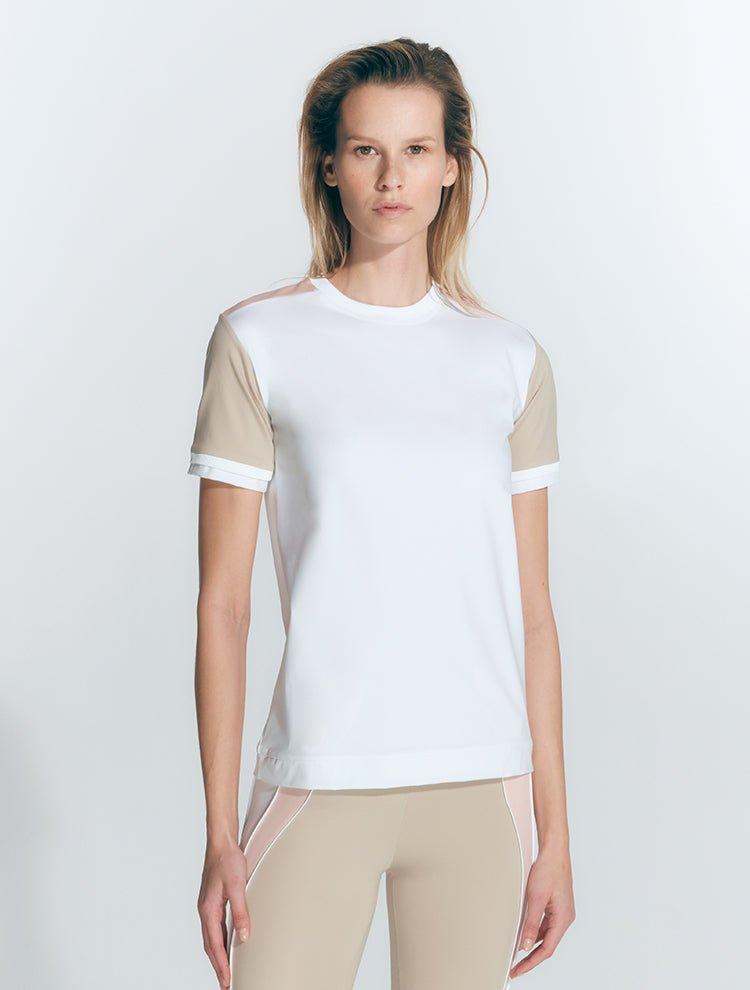 Leticia Pink Nude White T-Shirt | Moeva | Sports Bras | Each week unveils new pieces—luxury swimwear, fluid resort silhouettes, and elevated summer-to-evening essentials designed to carry you from coastal escapes to city nights.