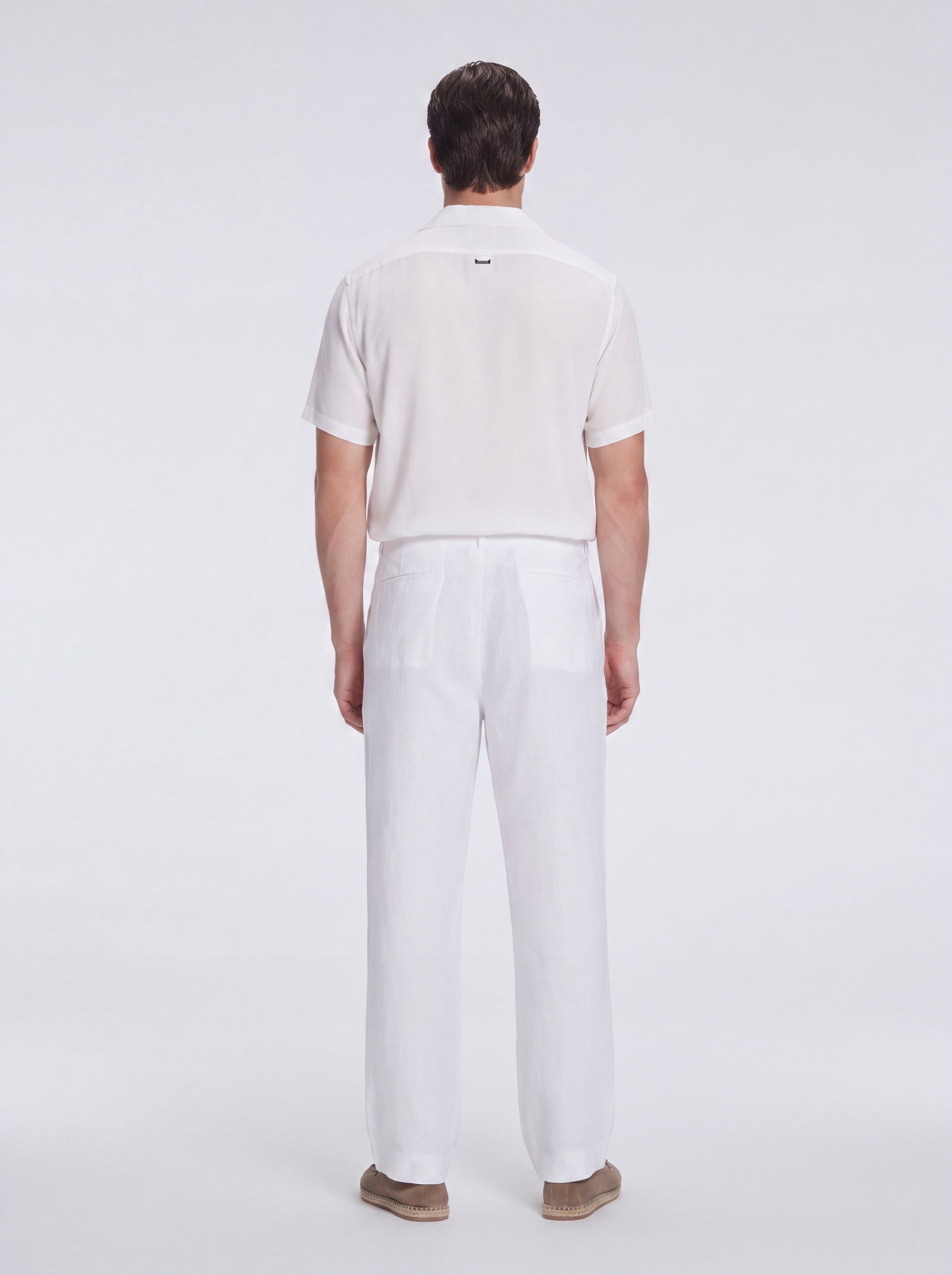 Adrian White Linen Straight-Leg Pants | Moeva | Pants | Each week unveils new pieces—luxury swimwear, fluid resort silhouettes, and elevated summer-to-evening essentials designed to carry you from coastal escapes to city nights.