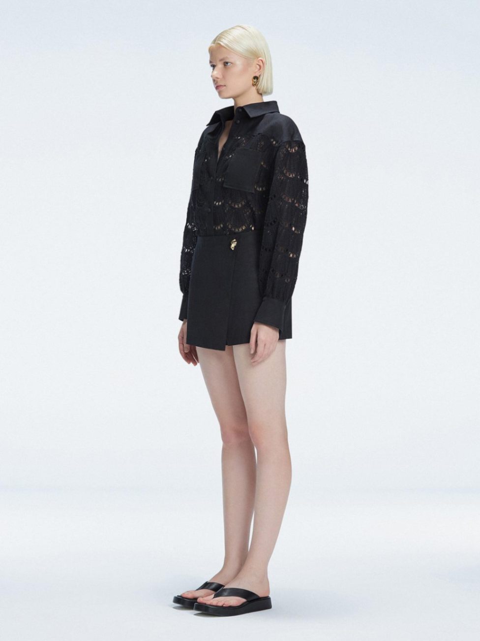 Elise Black Linen Mini Skort | Moeva | Skort | Each week unveils new pieces—luxury swimwear, fluid resort silhouettes, and elevated summer-to-evening essentials designed to carry you from coastal escapes to city nights.