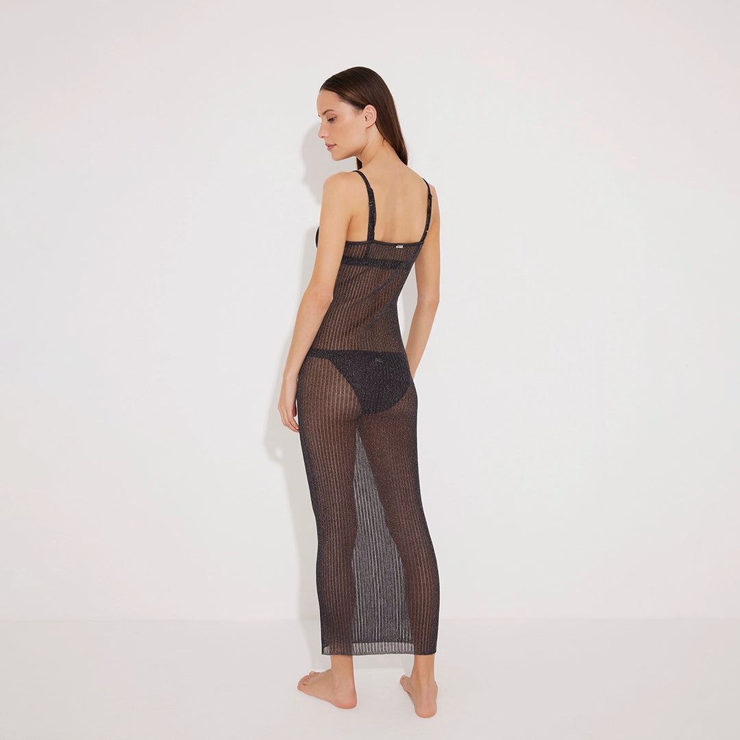 Lulusar Silver Metallic Knitted Maxi Dress | Moeva | Dress | Each week unveils new pieces—luxury swimwear, fluid resort silhouettes, and elevated summer-to-evening essentials designed to carry you from coastal escapes to city nights.