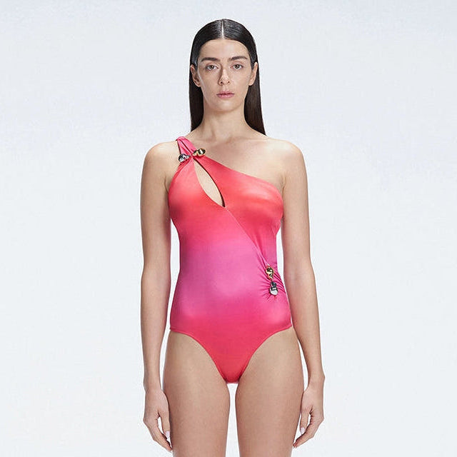 Solene Gradient One Shoulder Satin Swimsuit | Moeva | Swimsuit | Each week unveils new pieces—luxury swimwear, fluid resort silhouettes, and elevated summer-to-evening essentials designed to carry you from coastal escapes to city nights.