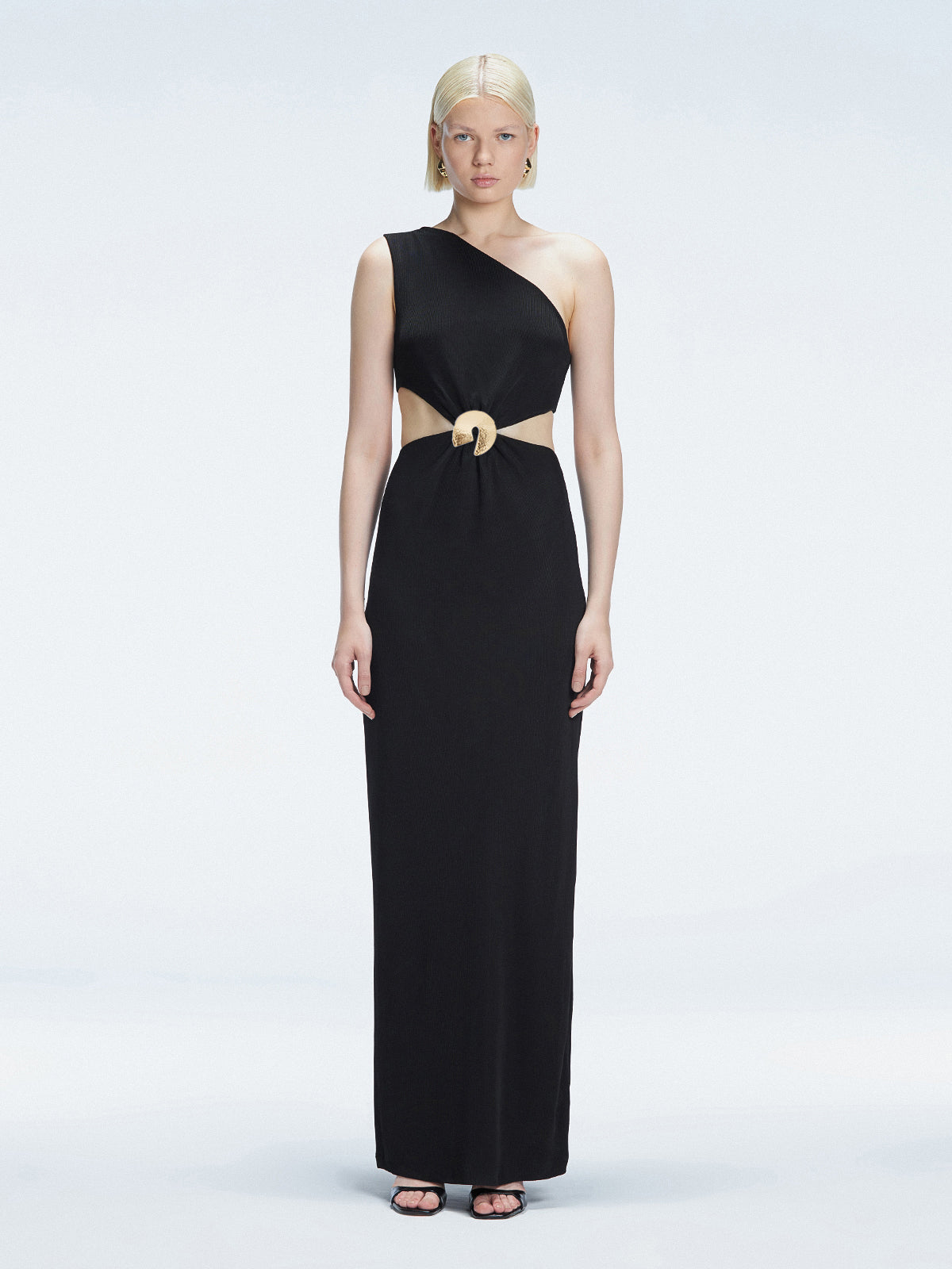 Violet Black One-Shoulder Textured Maxi Dress with Cut-Out Detail | Moeva | Dress | Each week unveils new pieces—luxury swimwear, fluid resort silhouettes, and elevated summer-to-evening essentials designed to carry you from coastal escapes to city nights.