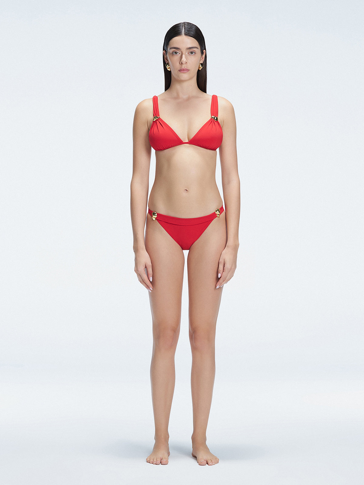 Zella Red Mid Coverage Solid Bikini Bottom | Moeva | Bikini Bottom | Each week unveils new pieces—luxury swimwear, fluid resort silhouettes, and elevated summer-to-evening essentials designed to carry you from coastal escapes to city nights.