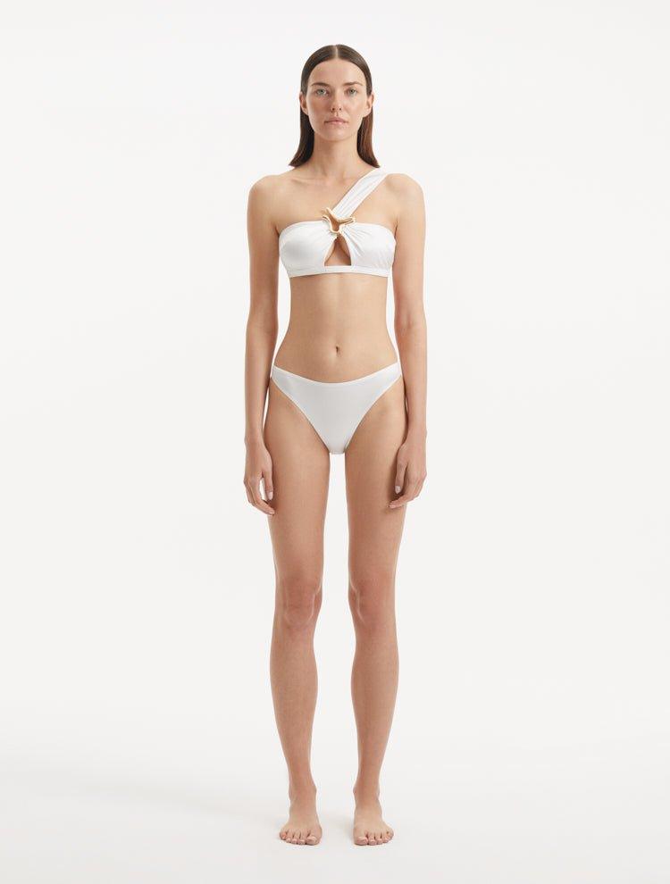 Sereia White Mid Coverage Bikini Bottom | Moeva | Bikini Bottom | Each week unveils new pieces—luxury swimwear, fluid resort silhouettes, and elevated summer-to-evening essentials designed to carry you from coastal escapes to city nights.